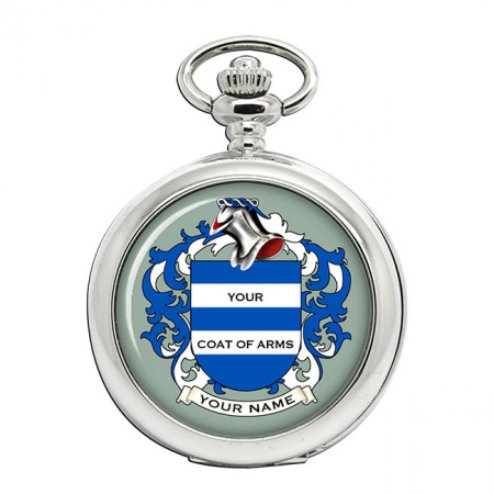 Any Surname Coat of Arms Pocket Watch
