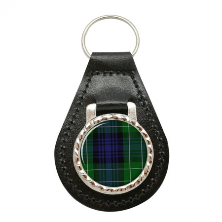 Abercrombie Scottish Tartan Leather Key Fob