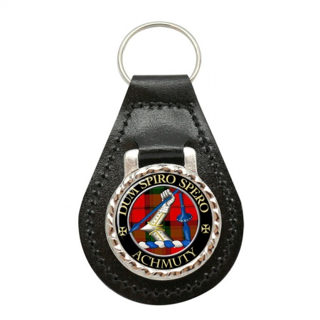 Achmuty Scottish Clan Crest Leather Key Fob