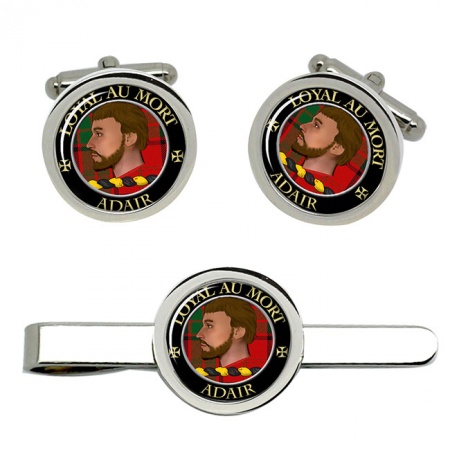 Adair Scottish Clan Crest Cufflink and Tie Clip Set