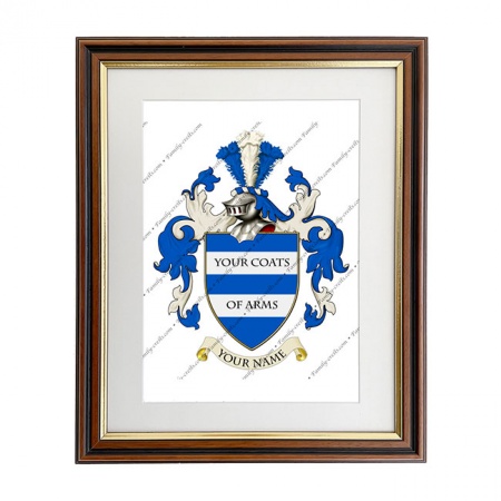 Any Surname Coat of Arms Framed Print