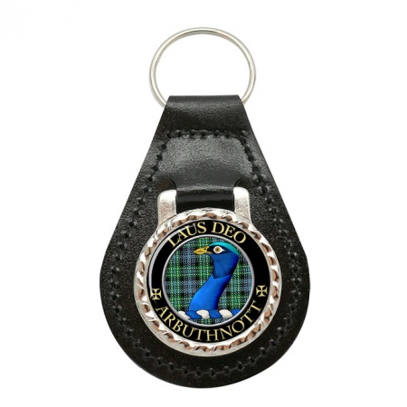 Arbuthnott Scottish Clan Crest Leather Key Fob