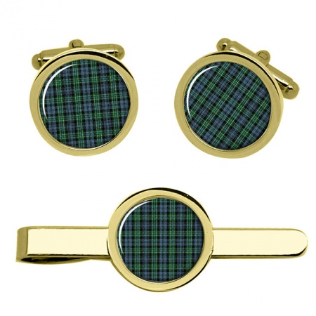 Arbuthnott Scottish Tartan Cufflinks and Tie Clip Set