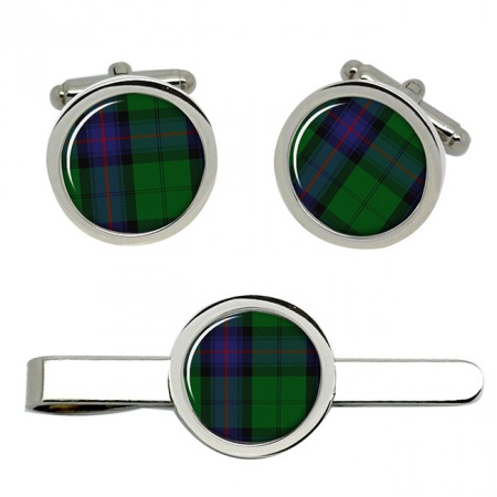 Armstrong Scottish Tartan Cufflinks and Tie Clip Set
