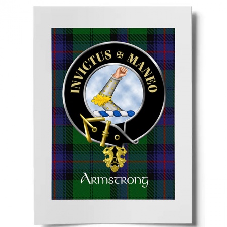 Armstrong Vambraced Scottish Clan Crest Ready to Frame Print