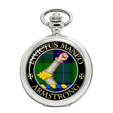 Armstrong Vambraced Scottish Clan Crest Pocket Watch