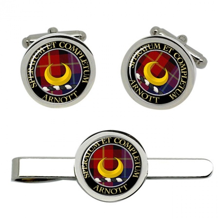 Arnott Scottish Clan Crest Cufflink and Tie Clip Set