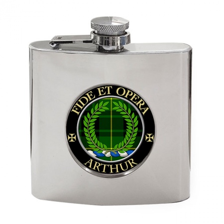 Arthur Ancient Scottish Clan Crest Hip Flask