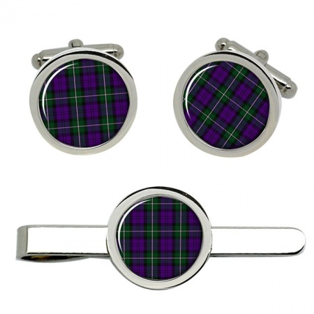 Baillie Scottish Tartan Cufflinks and Tie Clip Set