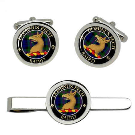 Baird Scottish Clan Crest Cufflink and Tie Clip Set