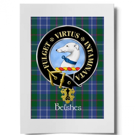 Belshes Scottish Clan Crest Ready to Frame Print