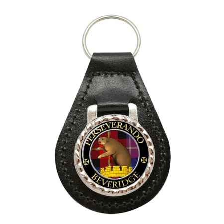 Beveridge Scottish Clan Crest Leather Key Fob