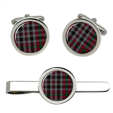 Borthwick Scottish Tartan Cufflinks and Tie Clip Set