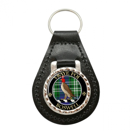 Boswell Scottish Clan Crest Leather Key Fob