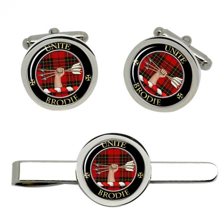 Brodie Scottish Clan Crest Cufflink and Tie Clip Set