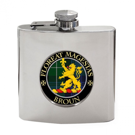 Broun Scottish Clan Crest Hip Flask