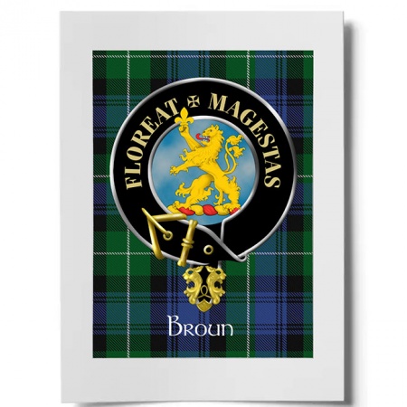 Broun Scottish Clan Crest Ready to Frame Print
