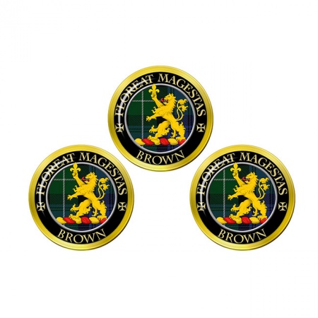 Brown Scottish Clan Crest Golf Ball Markers