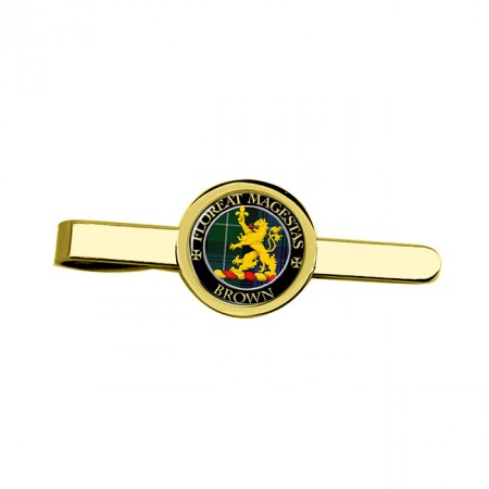 Brown Scottish Clan Crest Tie Clip