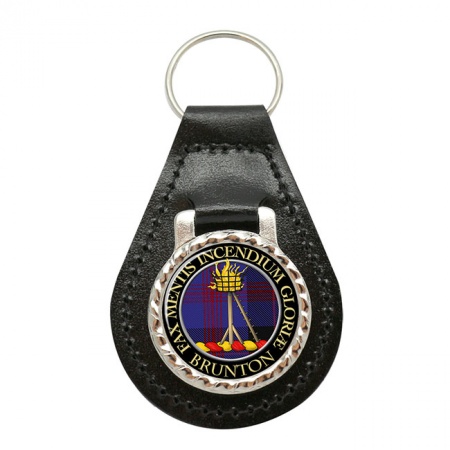 Brunton Scottish Clan Crest Leather Key Fob