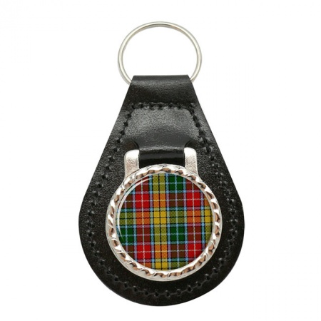 Buchanan Scottish Tartan Leather Key Fob