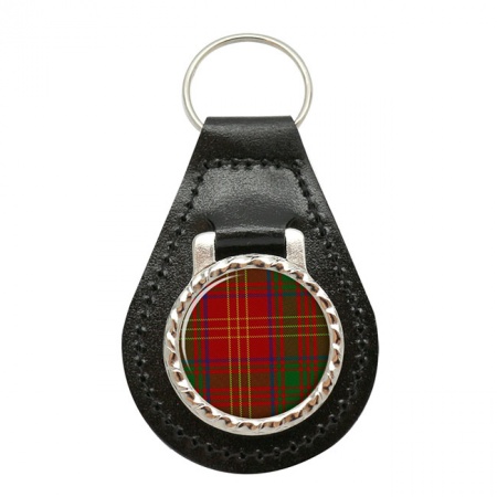 Burns Scottish Tartan Leather Key Fob