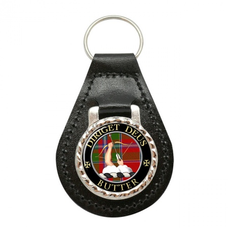 Butter Scottish Clan Crest Leather Key Fob