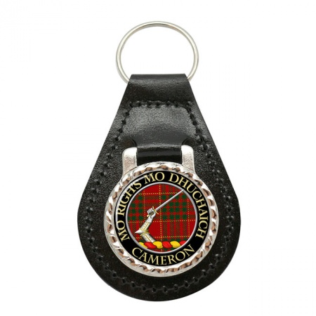 Cameron Ancient Scottish Clan Crest Leather Key Fob