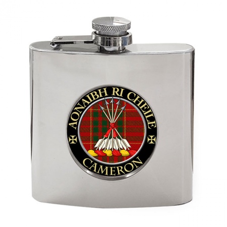 Cameron Modern Scottish Clan Crest Hip Flask