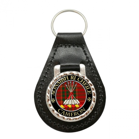 Cameron Modern Scottish Clan Crest Leather Key Fob