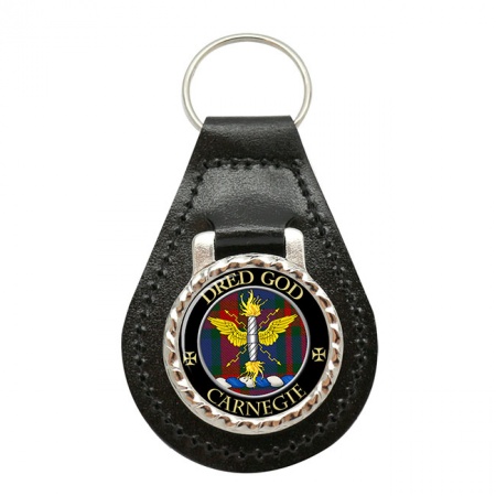 Carnegie Scottish Clan Crest Leather Key Fob