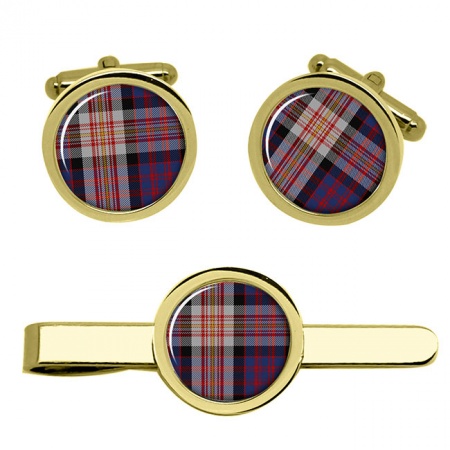 Carnegie Scottish Tartan Cufflinks and Tie Clip Set