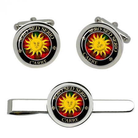 Carre Scottish Clan Crest Cufflink and Tie Clip Set