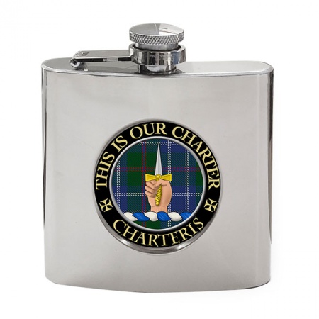 Charteris Scottish Clan Crest Hip Flask
