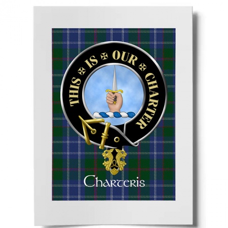 Charteris Scottish Clan Crest Ready to Frame Print