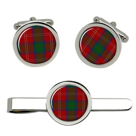 Chisholm Scottish Tartan Cufflinks and Tie Clip Set