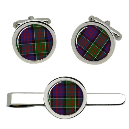 MacDonald of Clanranald Scottish Tartan Cufflinks and Tie Clip Set