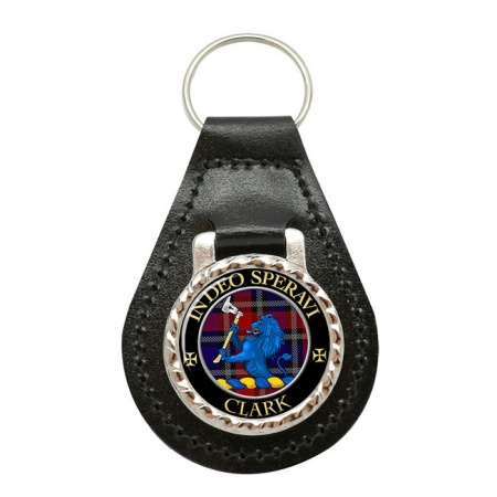 Clark (lion crest) Scottish Clan Crest Leather Key Fob