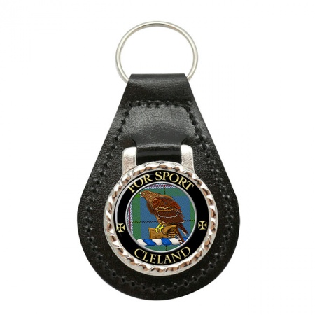 Cleland Scottish Clan Crest Leather Key Fob