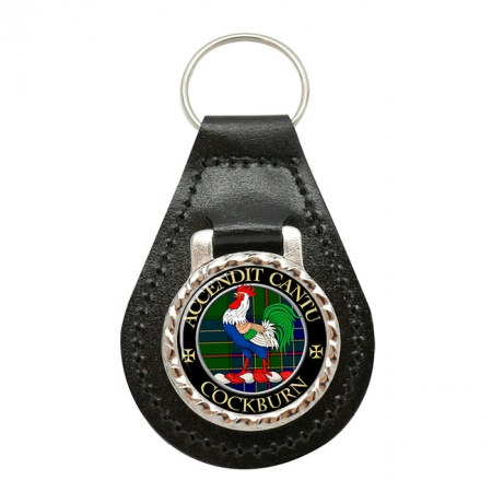 Cockburn Scottish Clan Crest Leather Key Fob