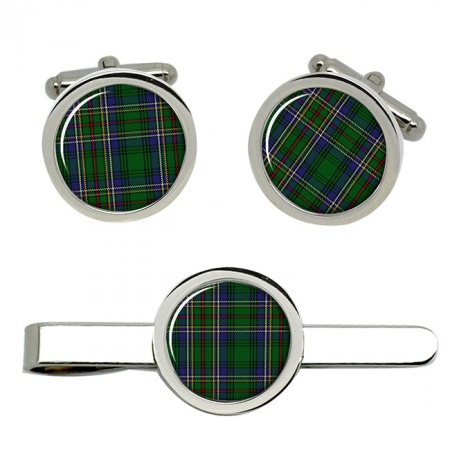 Cockburn Scottish Tartan Cufflinks and Tie Clip Set