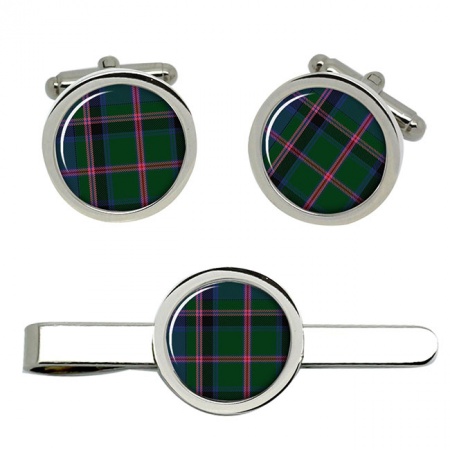 Cooper Scottish Tartan Cufflinks and Tie Clip Set