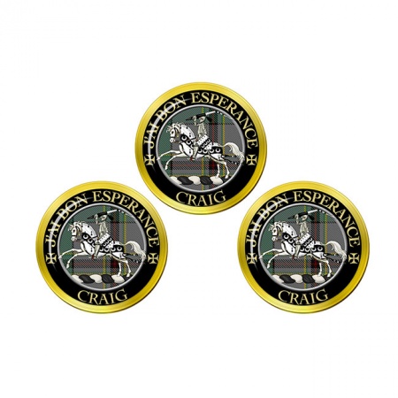 Craig (French Motto) Scottish Clan Crest Golf Ball Markers