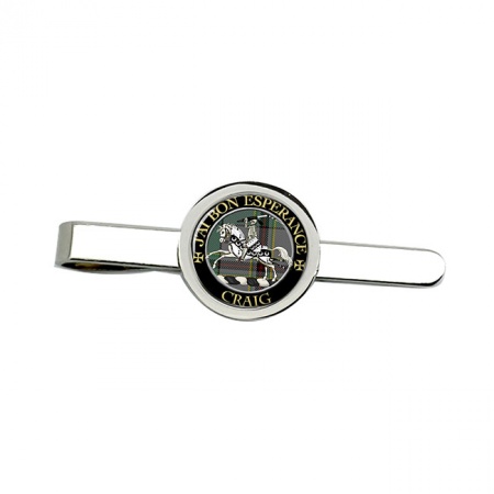 Craig (French Motto) Scottish Clan Crest Tie Clip