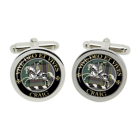 Craig (Latin Motto) Scottish Clan Crest Cufflinks