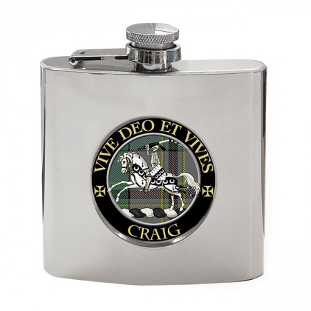 Craig (Latin Motto) Scottish Clan Crest Hip Flask