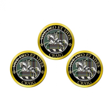 Craig (Latin Motto) Scottish Clan Crest Golf Ball Markers