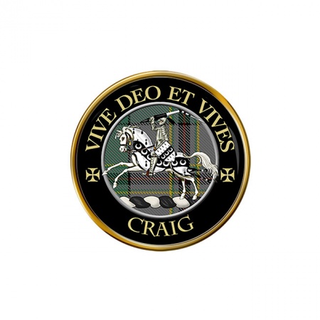 Craig (Latin Motto) Scottish Clan Crest Pin Badge