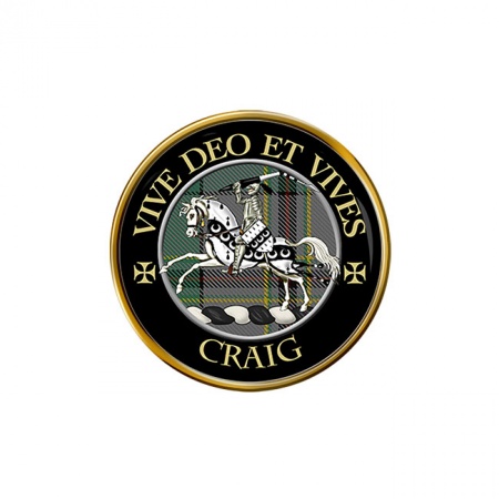 Craig (Latin Motto) Scottish Clan Crest Pin Badge