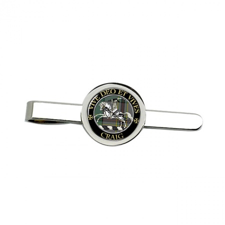 Craig (Latin Motto) Scottish Clan Crest Tie Clip